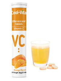 Tabuletas da vitamina C 100mg do sabor da manga, tabuletas nutritivas do solúvel da vitamina C