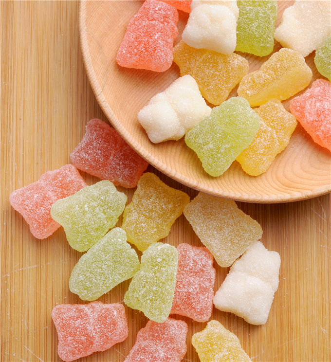 Multivitamínico Gummies do vegetariano do revestimento do açúcar com o saco envolvido indivíduo