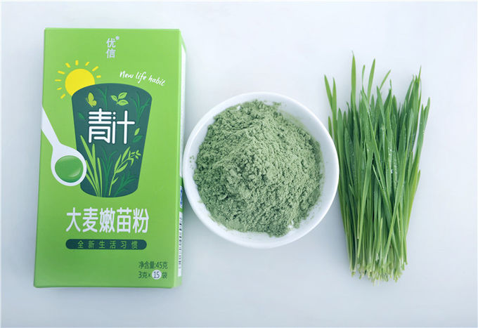 O pó delicioso 3gx15 da cevada do verde de Aojiru do suco do verde da saúde embala
